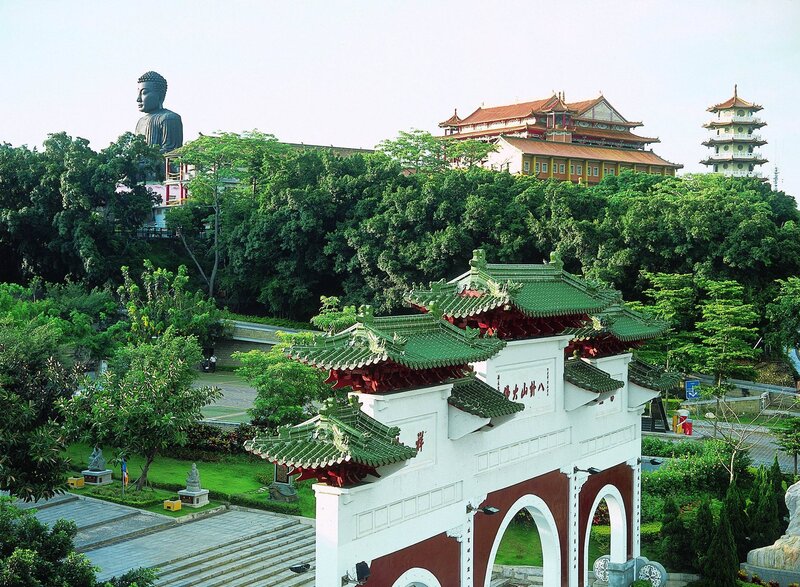Buddha statue and temple complex