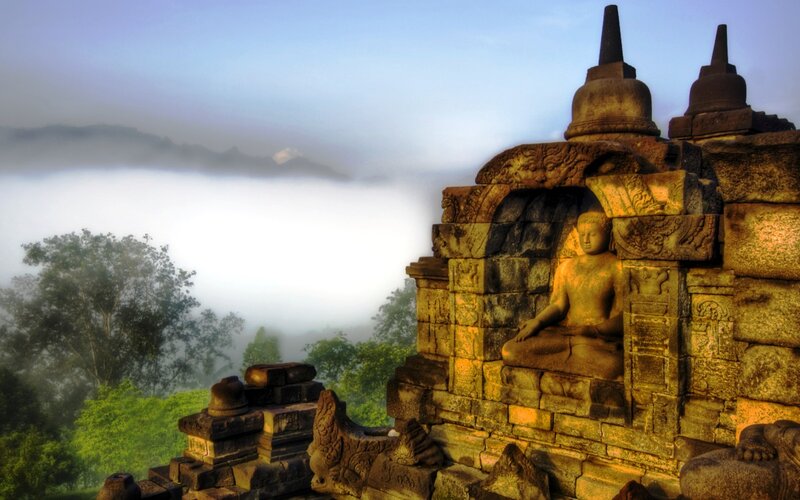 Buddha Statue at Borobudur — Brown