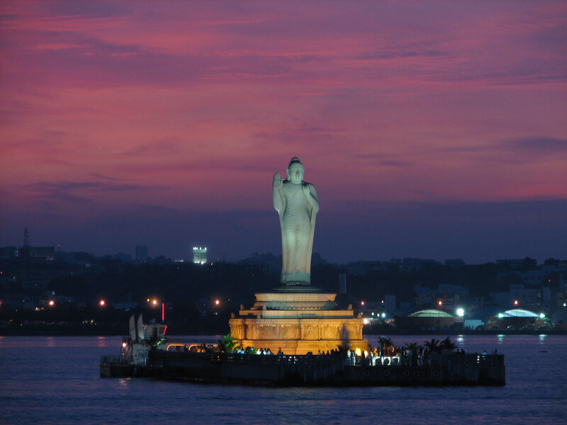 Buddha statue at dusk