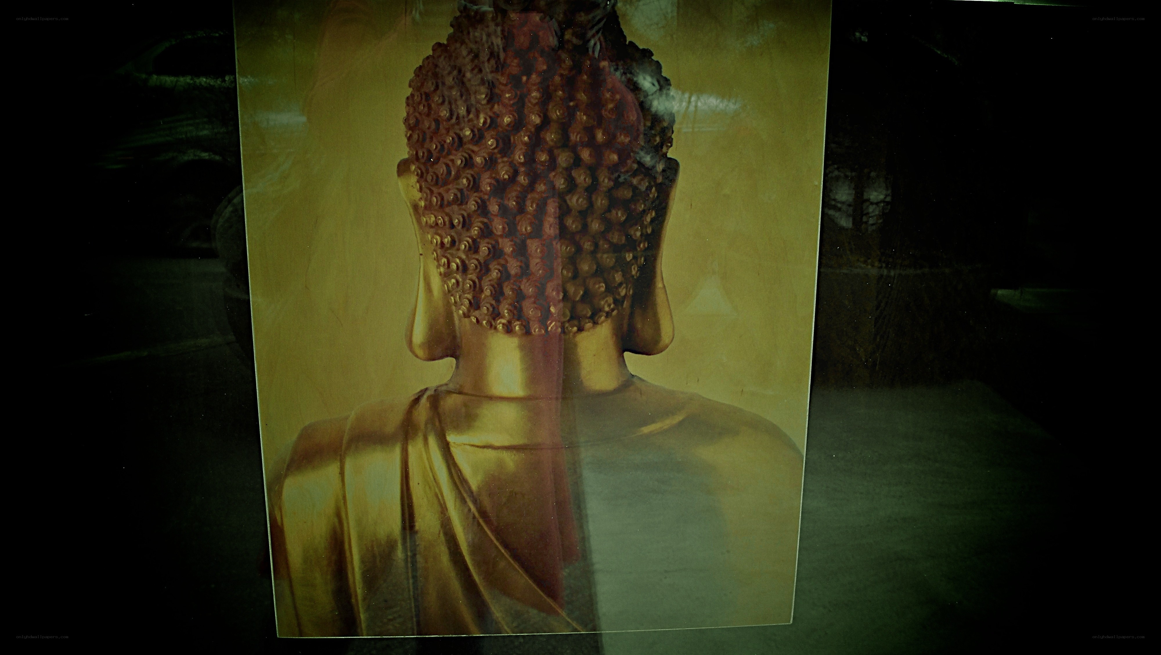 Buddha statue back view