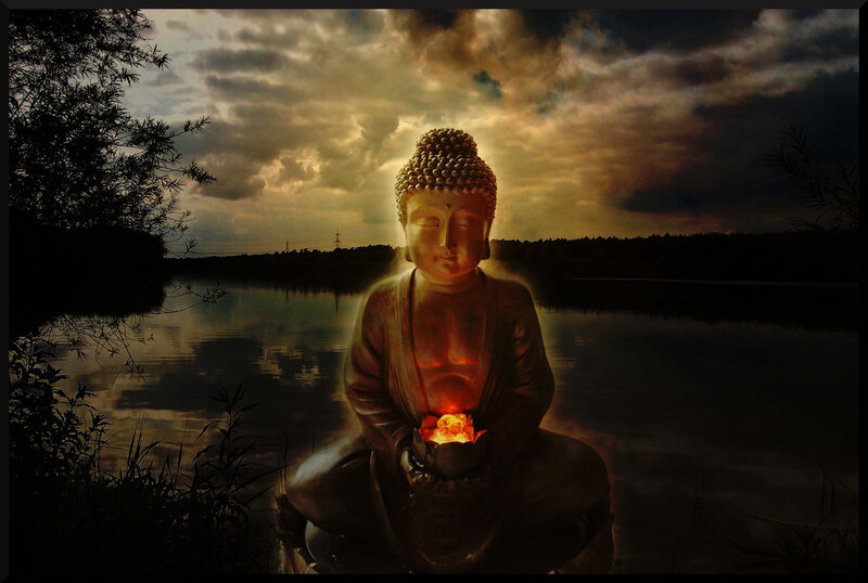 Buddha Statue by Lake