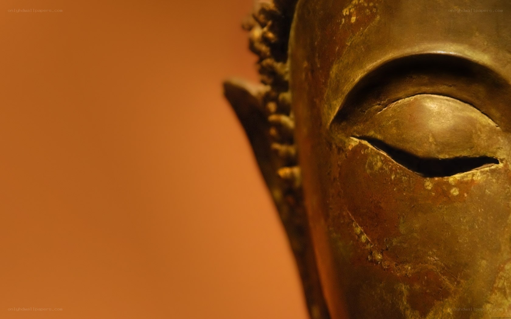 Buddha statue face close-up
