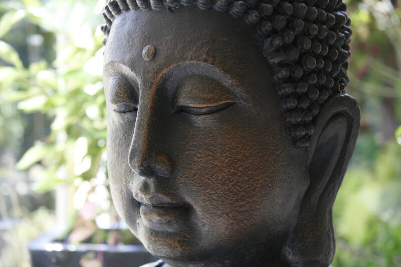 Buddha Statue Head — Black, Serene