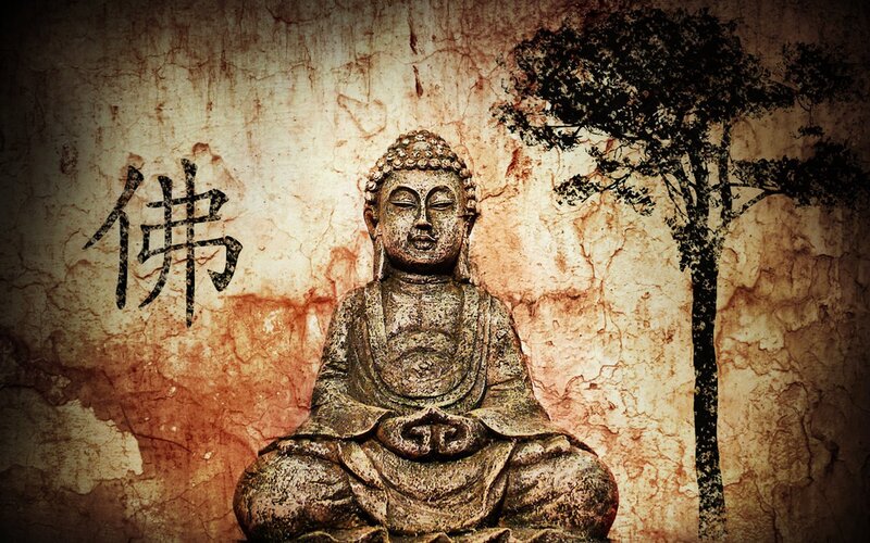 Buddha Statue in Meditation — Brown