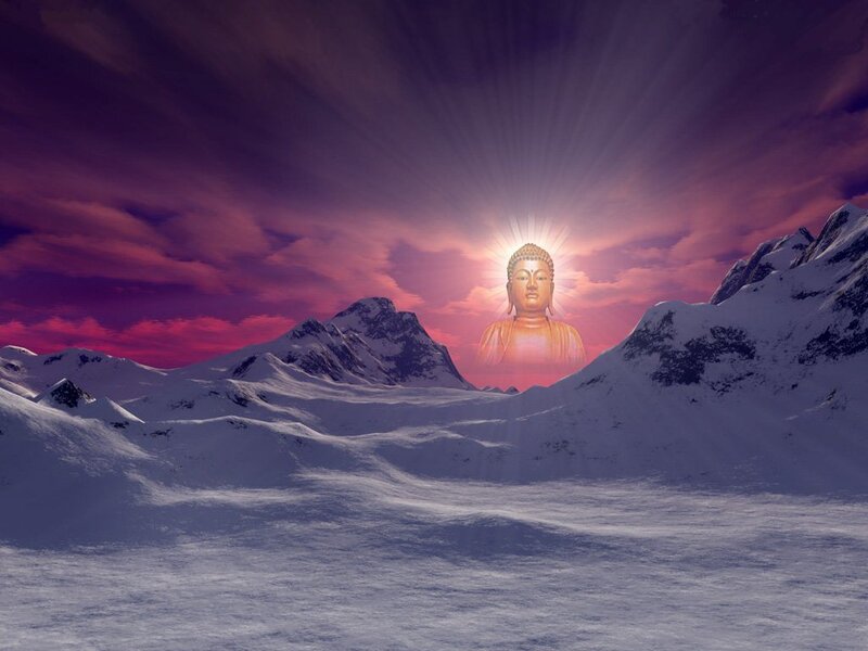 Buddha Statue in Mountains