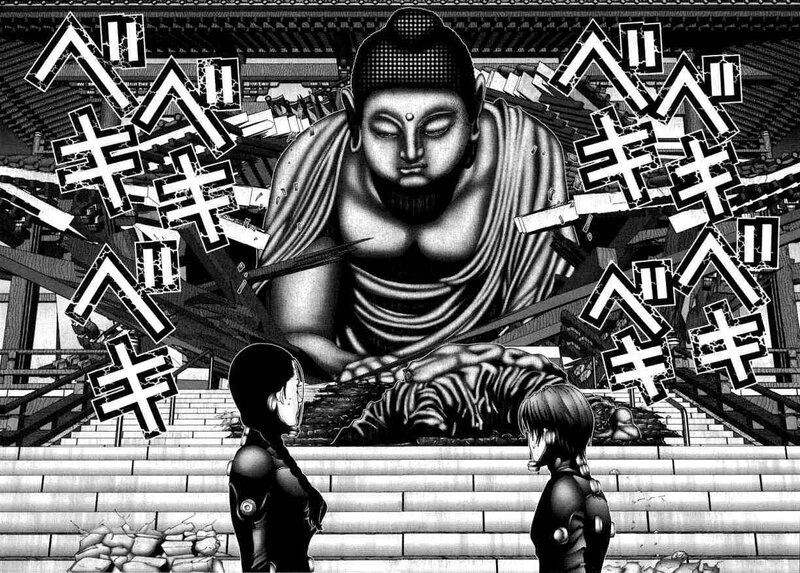 Buddha statue in ruins