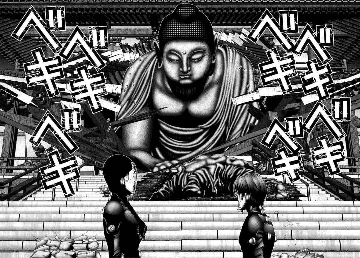 Buddha statue in ruins