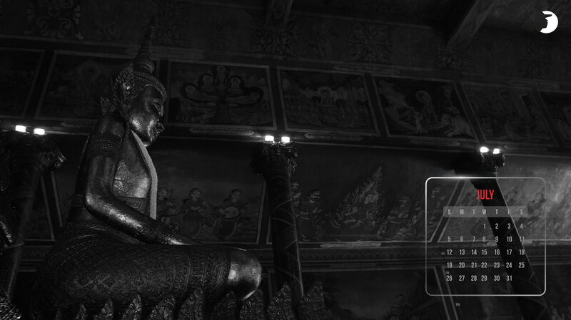 Buddha Statue in Temple — Black