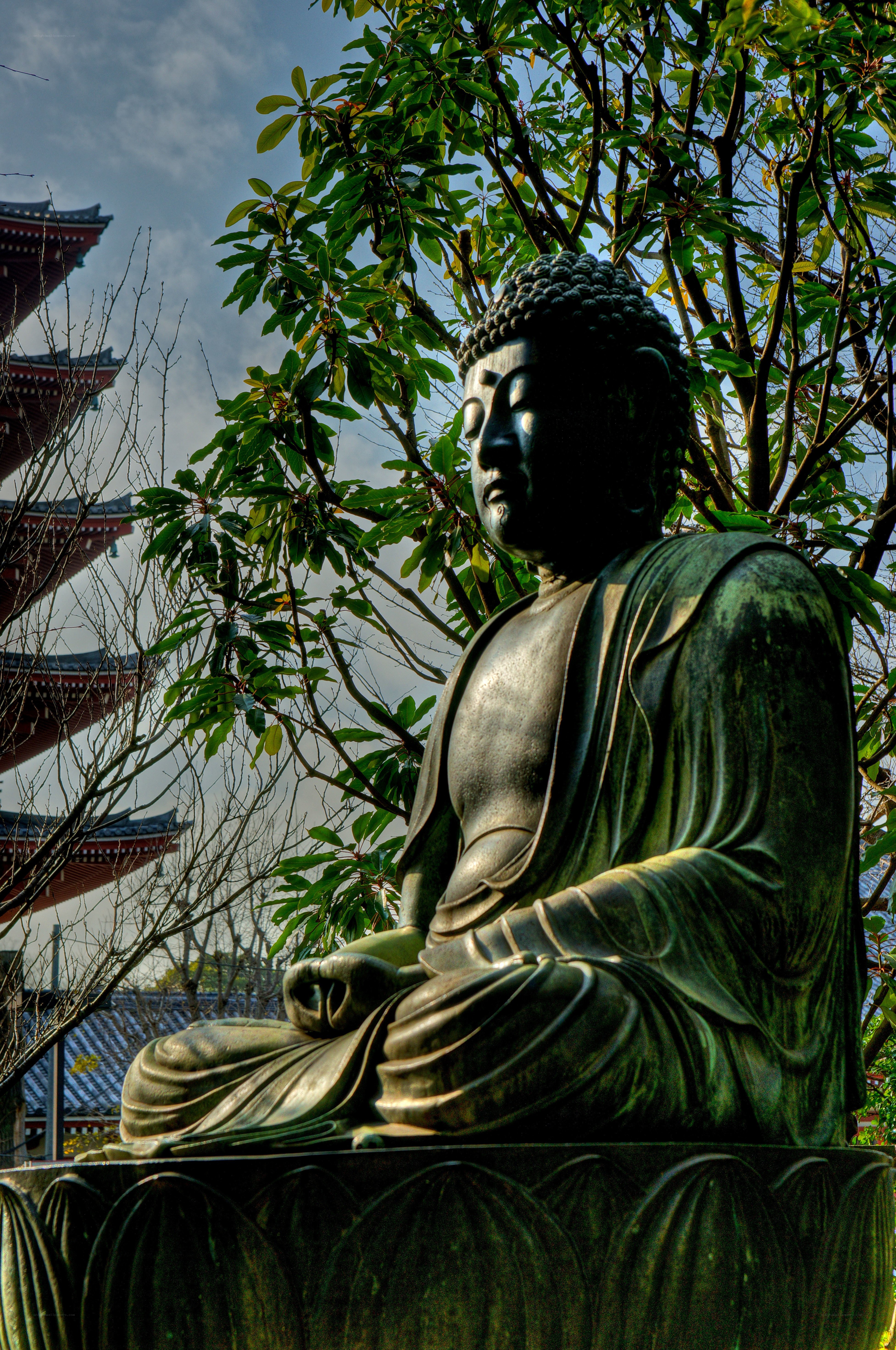 Buddha statue in temple garden