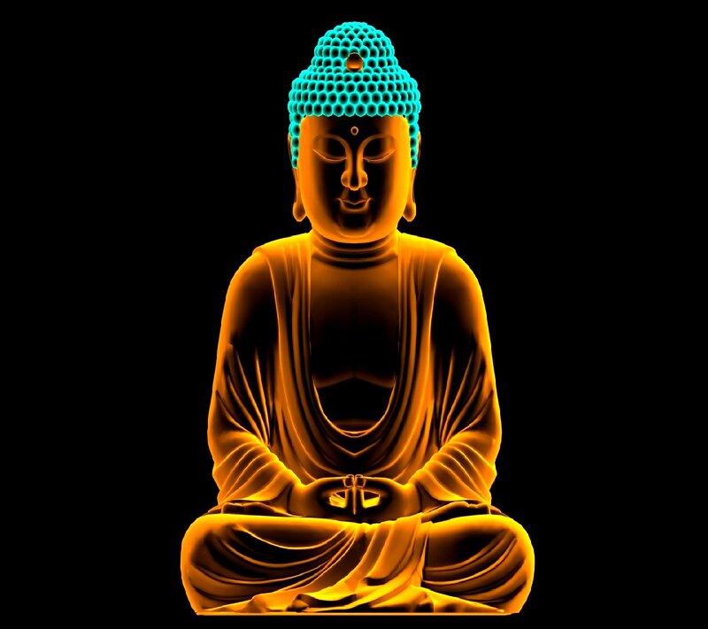 Buddha Statue — Orange, Serene