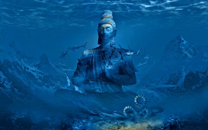 Buddha Statue Underwater