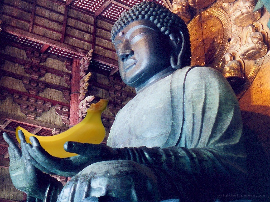 Buddha statue with banana