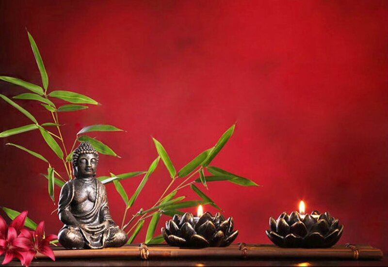 Buddha Statue with Candles