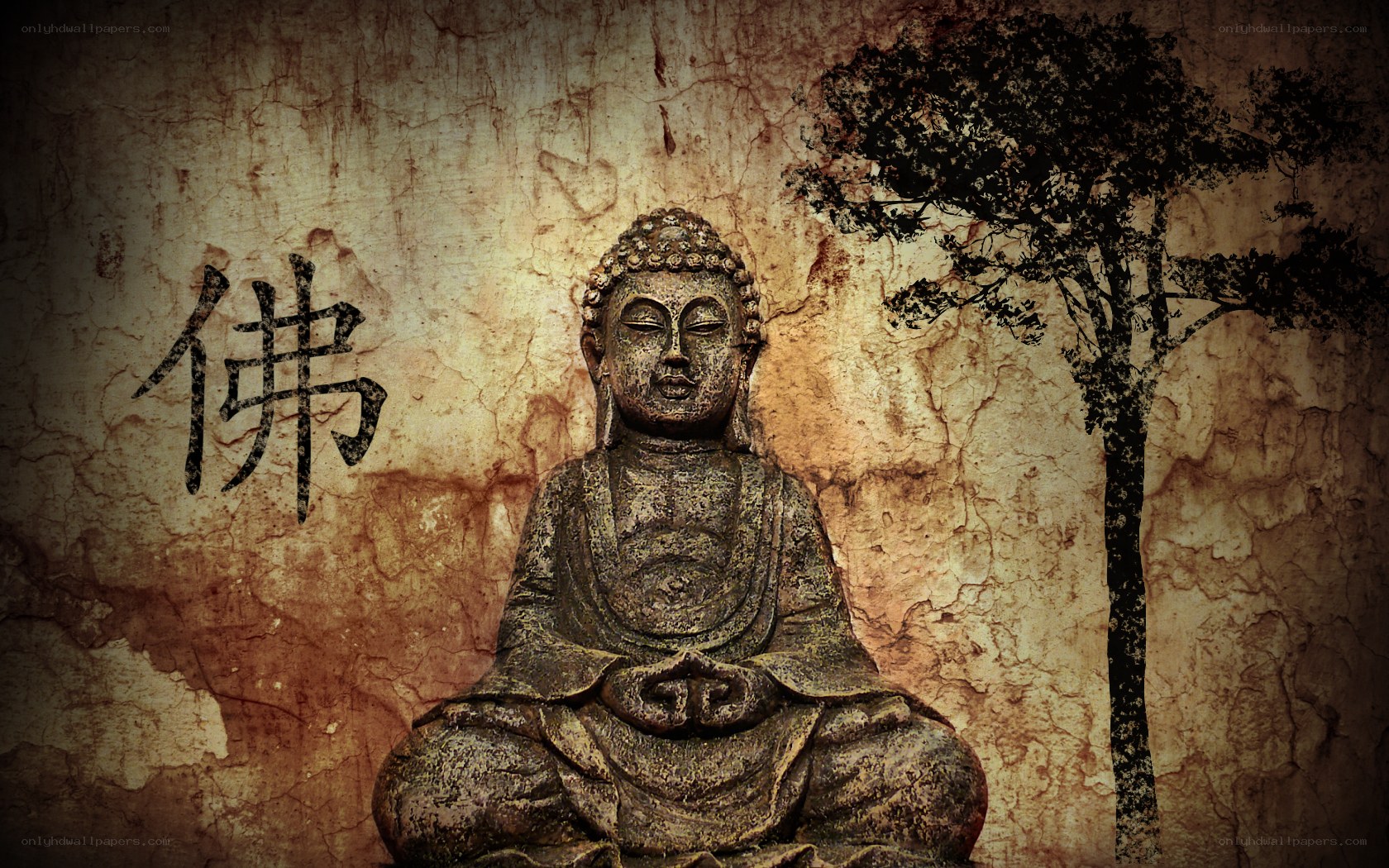 Buddha statue with Chinese character