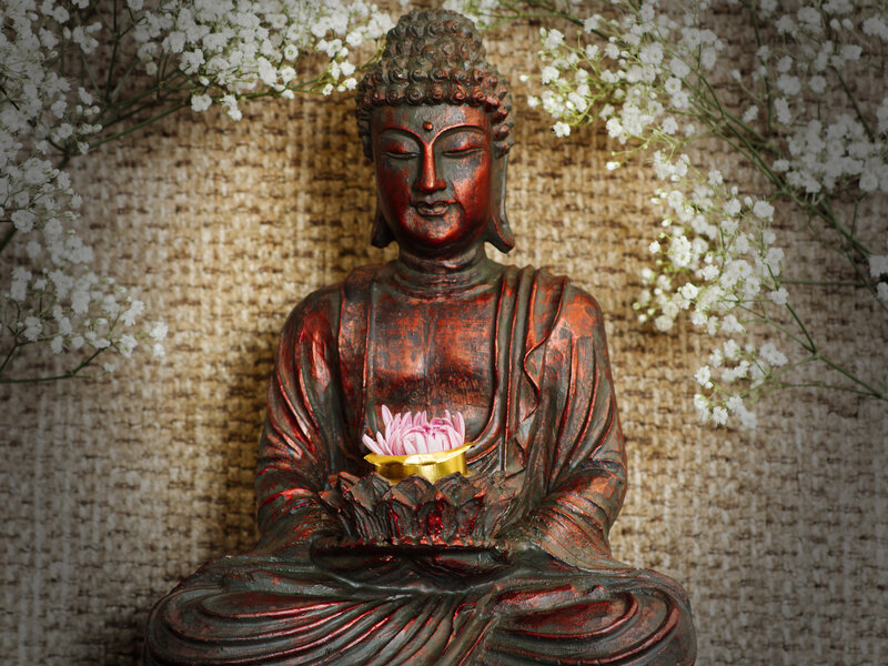 Buddha Statue with Flower