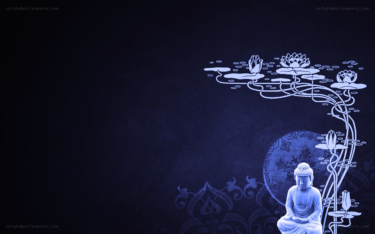 Buddha statue with lotus flowers