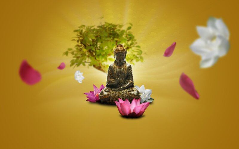 Buddha Statue with Lotus
