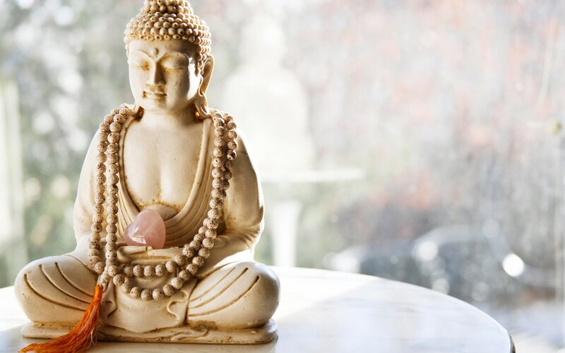 Buddha Statue with Mala