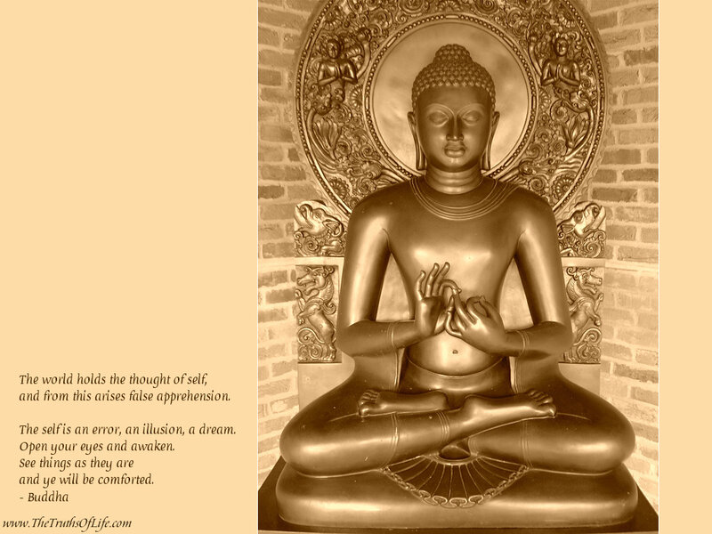 Buddha statue with quote