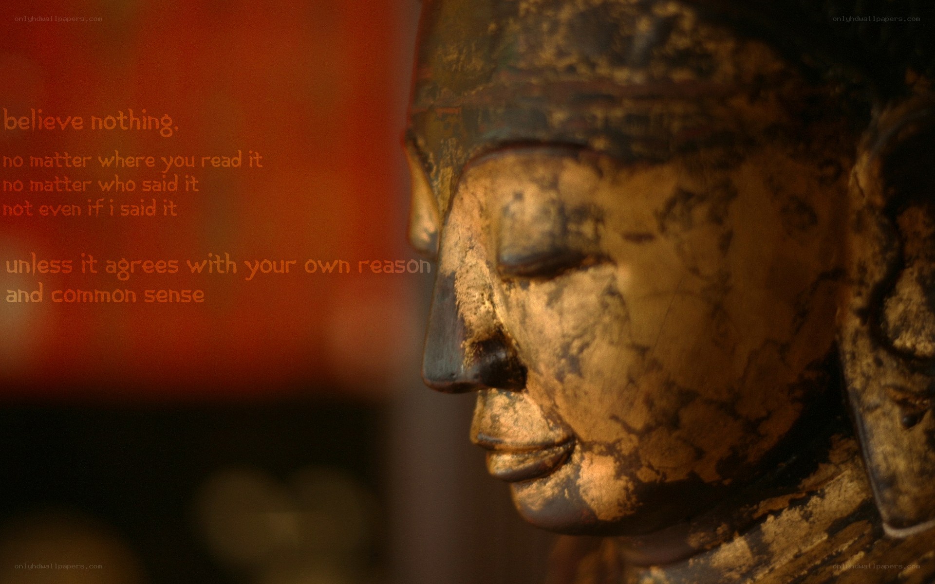 Buddha statue with quote