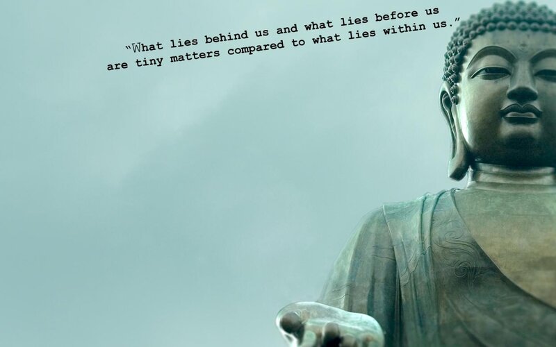 Buddha statue with quote