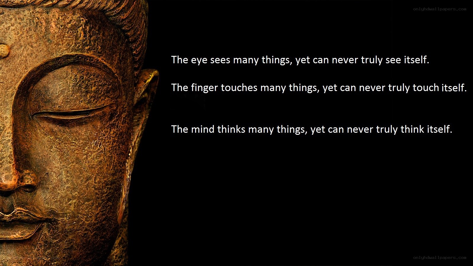 Buddha statue with quote