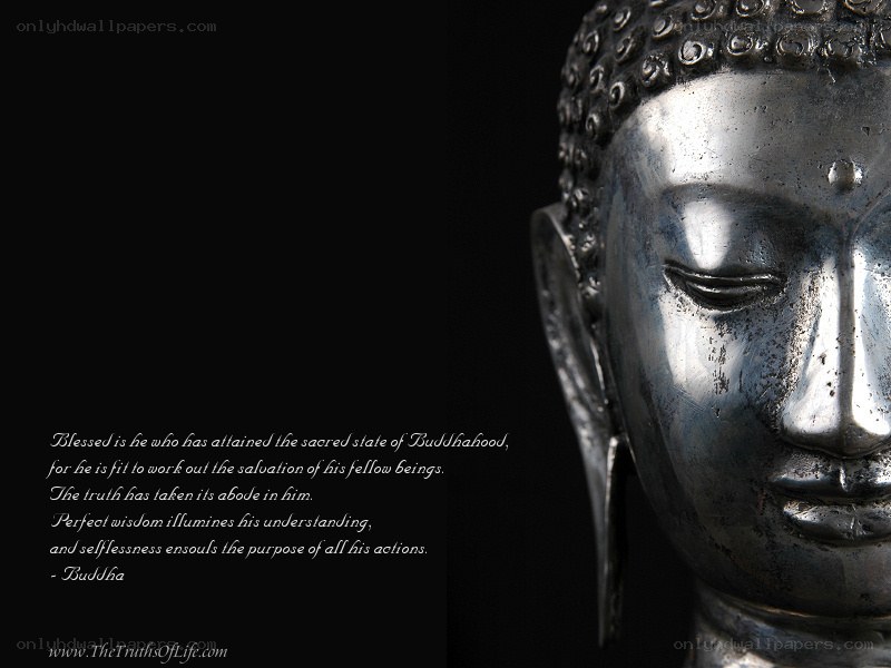 Buddha statue with quote