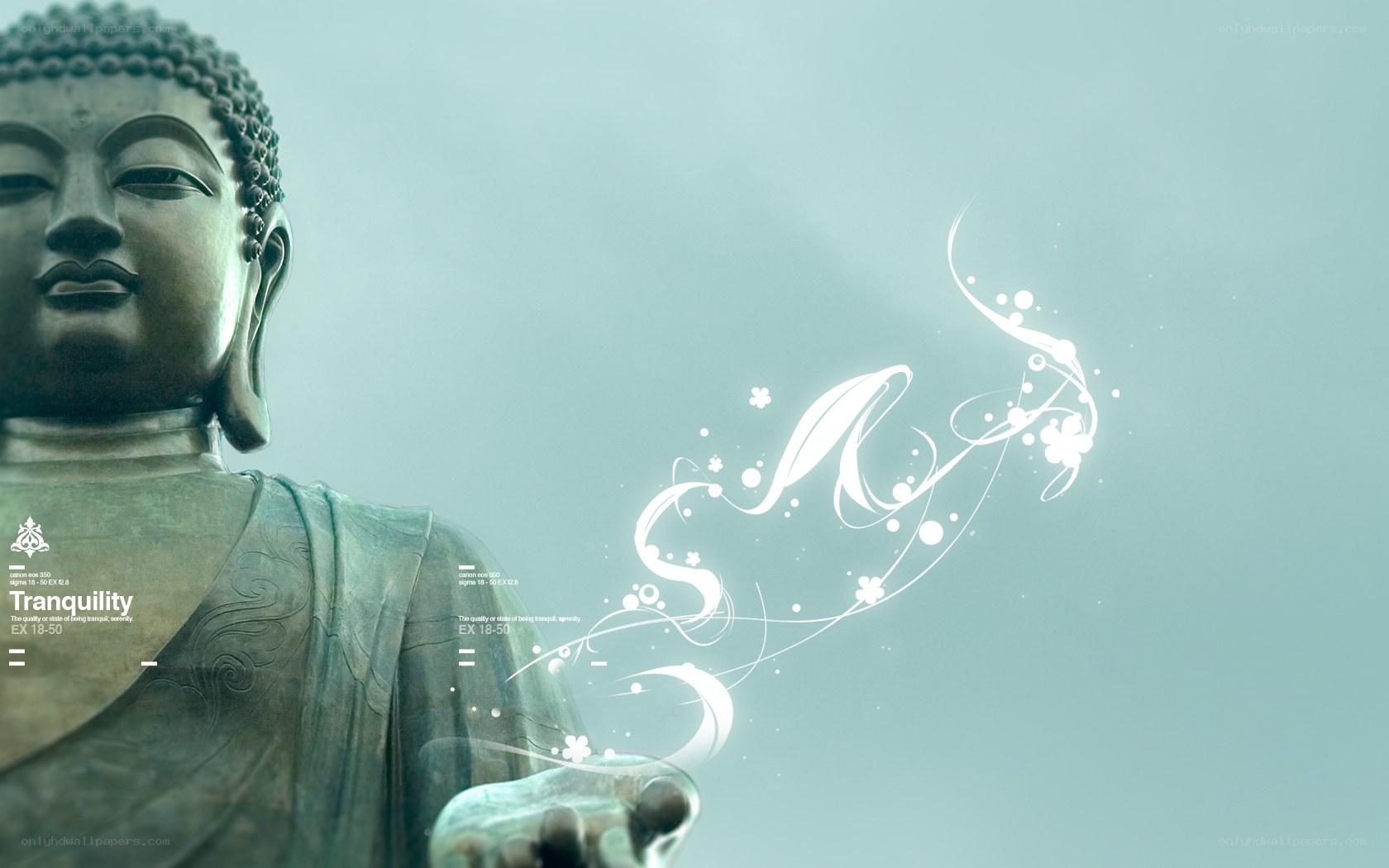 Buddha statue with tranquility theme