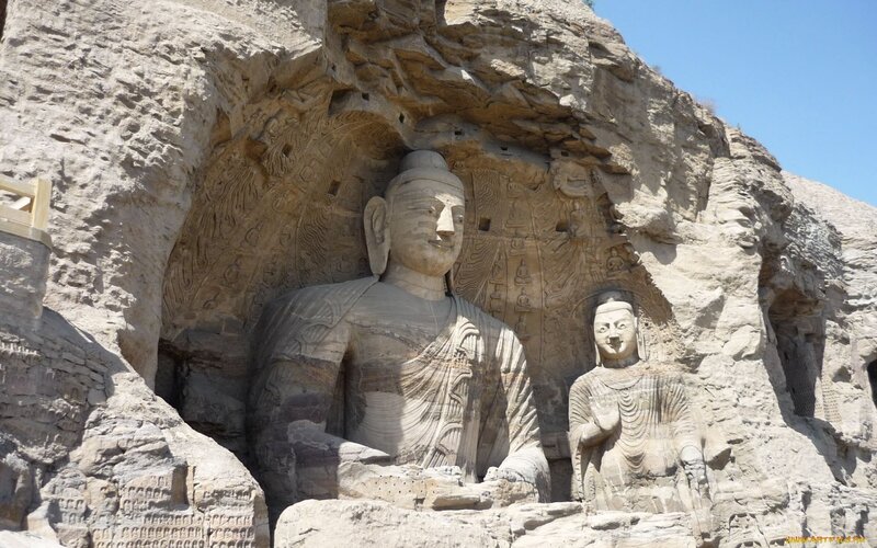 Buddha Statues in Cave — Beige