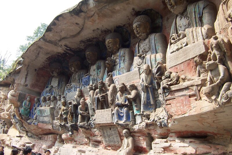 Buddha Statues in Cave — Brown
