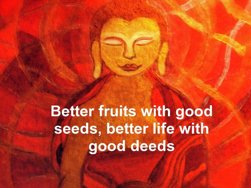 Buddha with inspirational quote