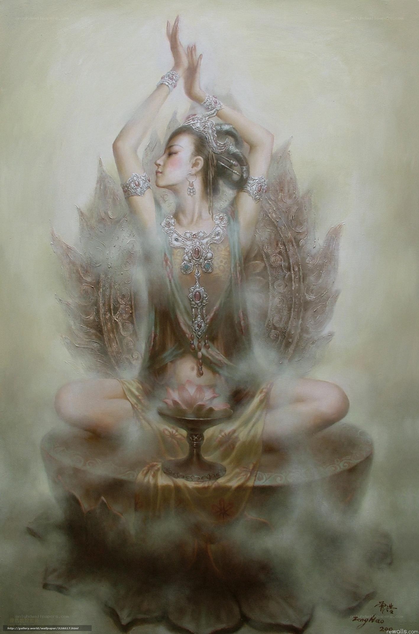 Buddhist deity in meditation