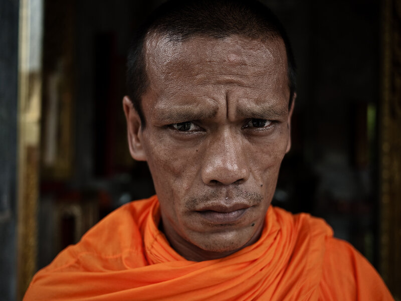 Buddhist monk in contemplation