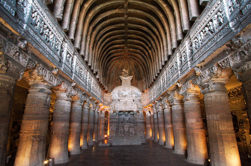 Buddhist Stupa in Cave
