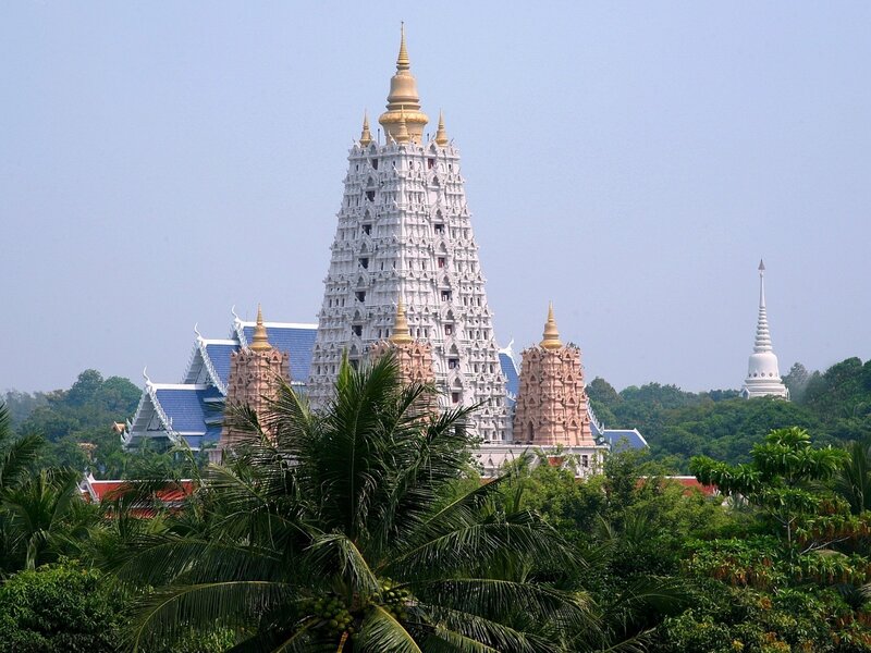 Buddhist temple with golden spire