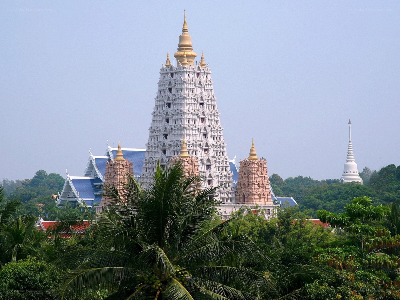 Buddhist temple with golden spire