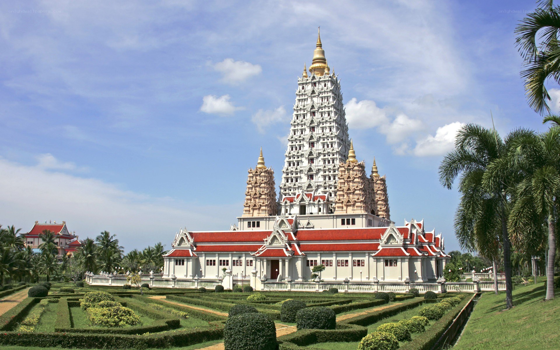 Buddhist temple with golden spire