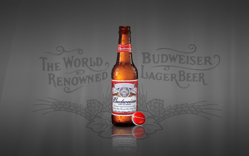 Budweiser Beer Bottle — Brown, Dramatic