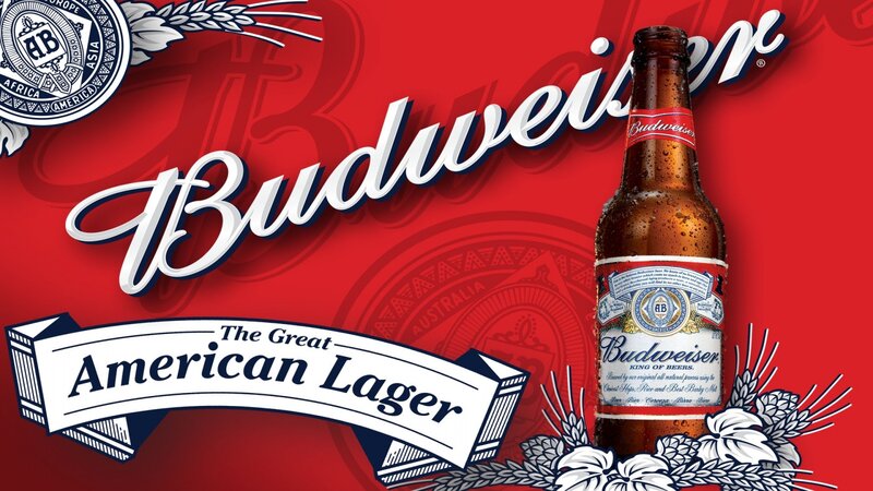 Budweiser Beer Bottle — Red, Bold, Illustration