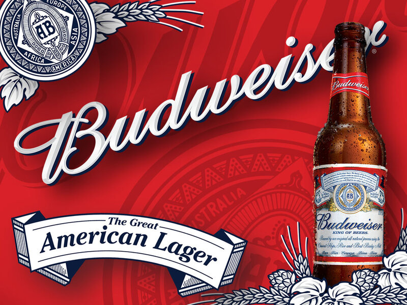 Budweiser Beer Bottle — Red
