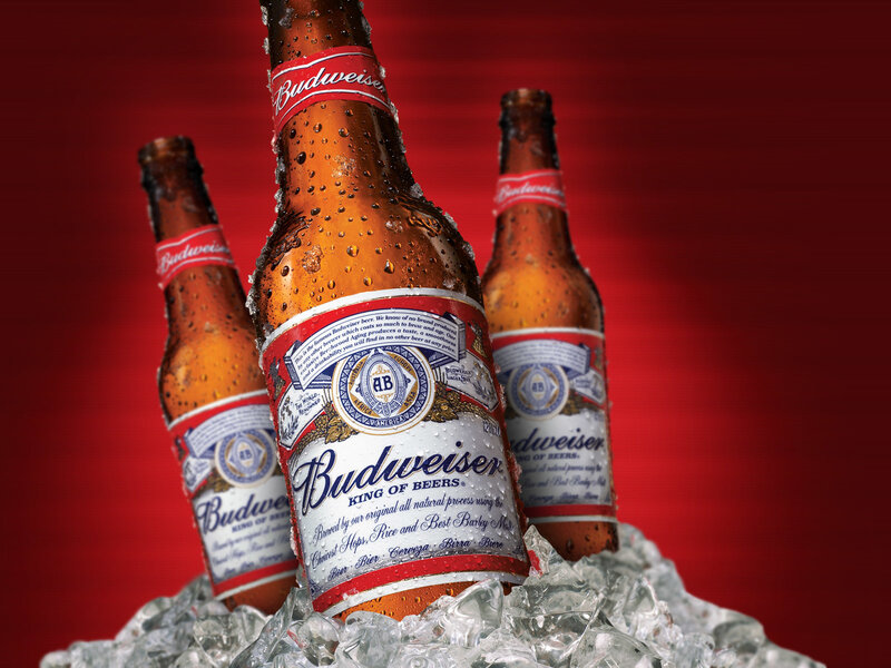 Budweiser Beer Bottles — Red