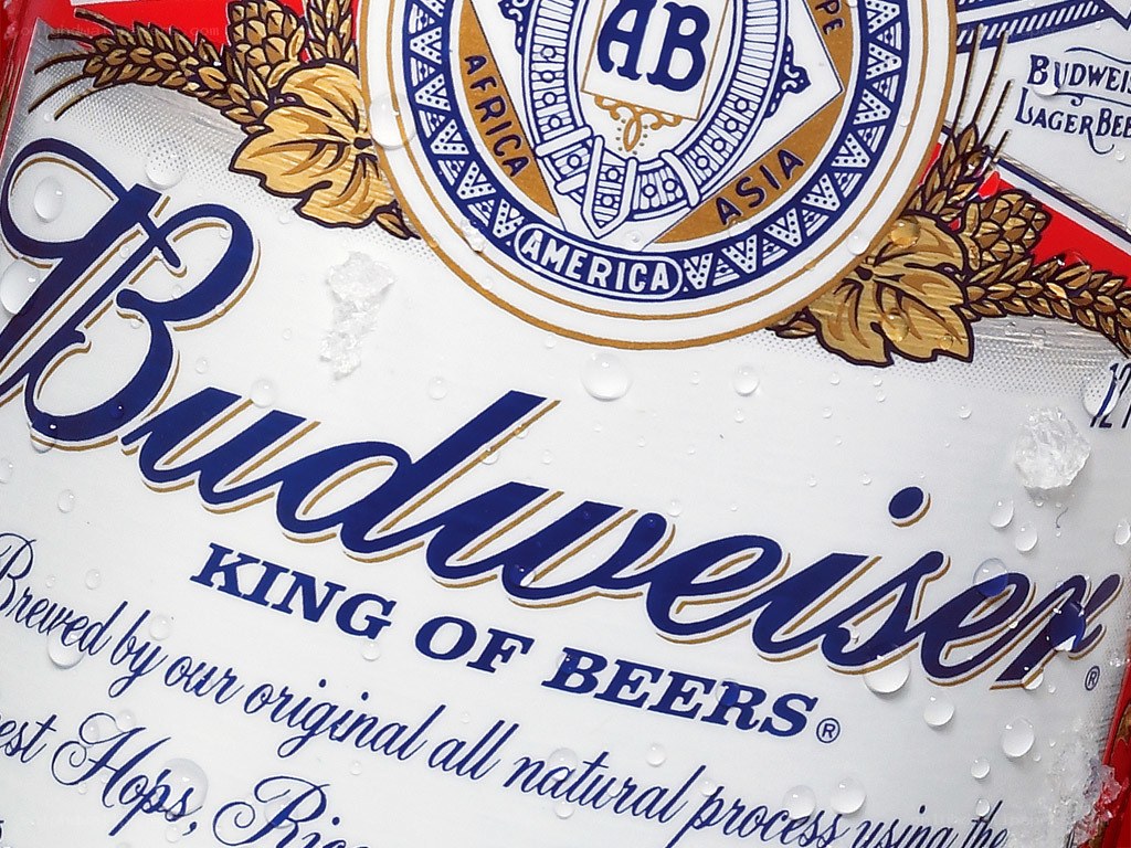Budweiser beer label close-up