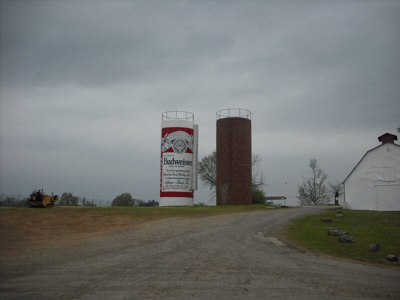 Budweiser silo on farm