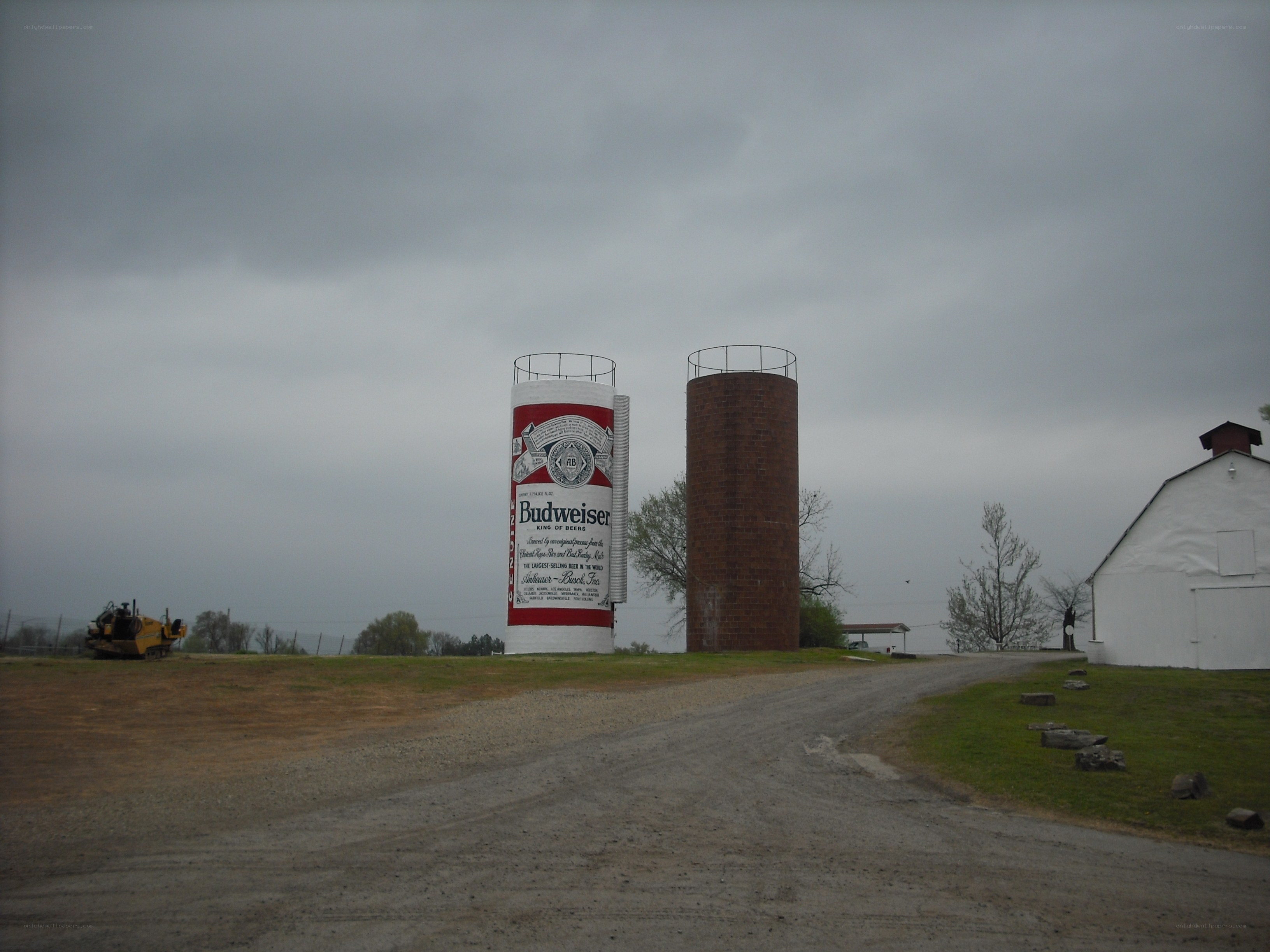 Budweiser silo on farm