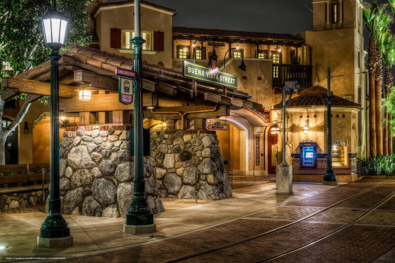 Buena Vista Street at night
