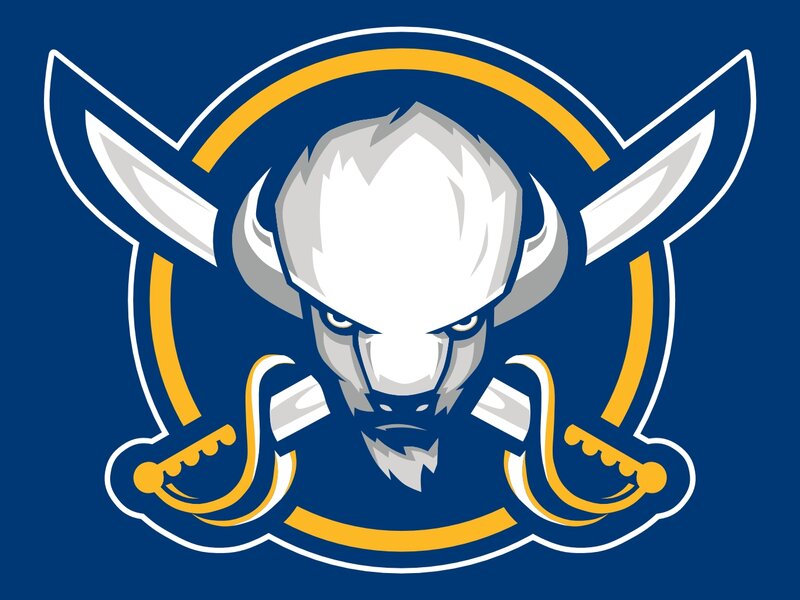 Buffalo Head Logo — Blue