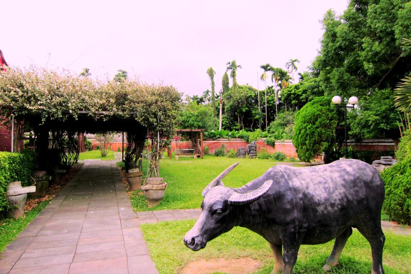 Buffalo Statue in Garden