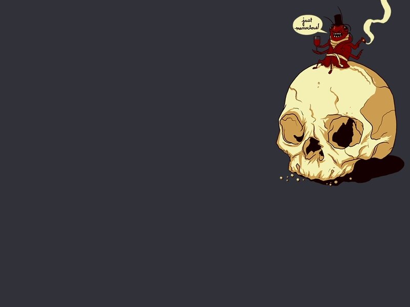 bug on a skull