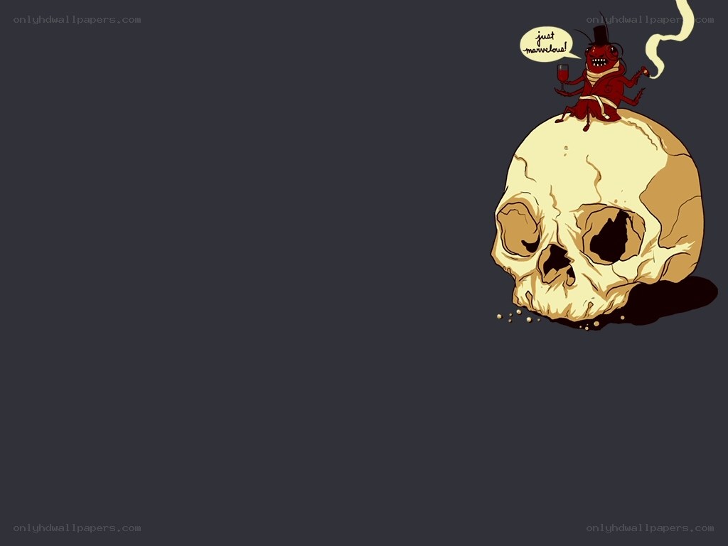 bug on a skull
