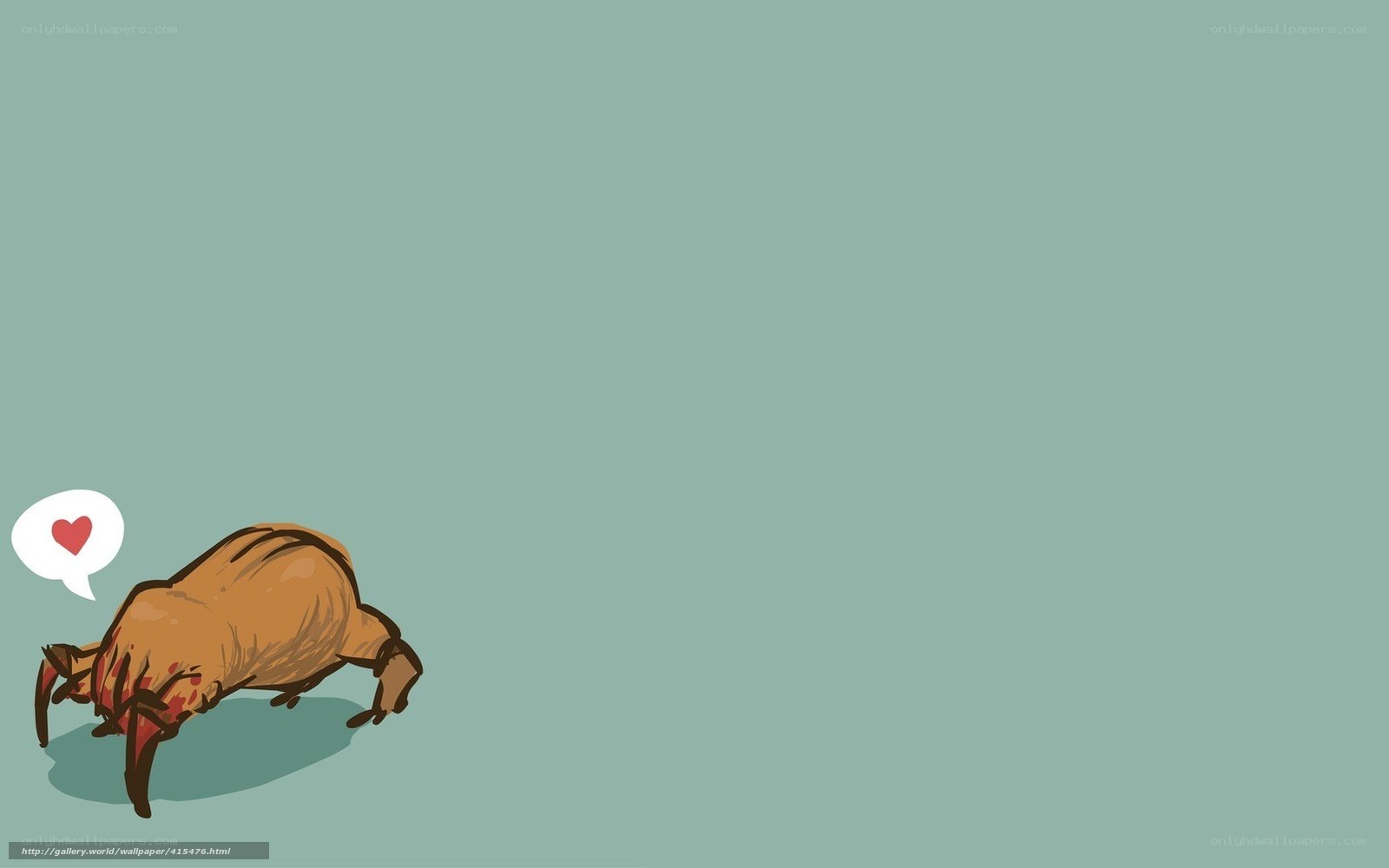 bug with heart speech bubble